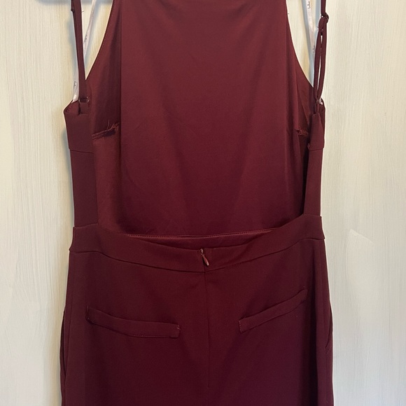 Lulus Maroon Backless Jumper Long Wide Leg Spaghetti Strap Sz M - Picture 3 of 15